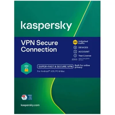 ANTIVIRUS KASPERSKY VPN SECURE CONNECTION 5 POSTES / 1AN (KL19878F5EFS-FFPMAG)
