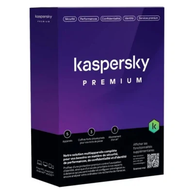 ANTIVIRUS KASPERSKY PREMIUM 5 POSTES PROTECTION COMPLETE / 1AN (KL10478BEFS-SLIMMAG)