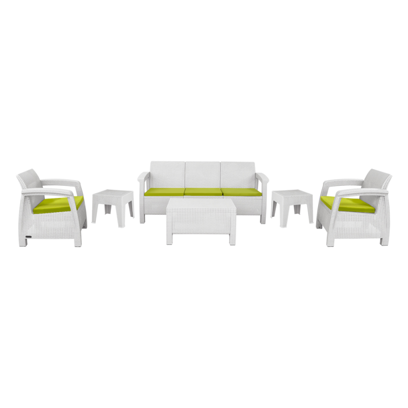 Salon De Jardin Carthage Sotufab 5 Places -Blanc chez affariyet pas cher
