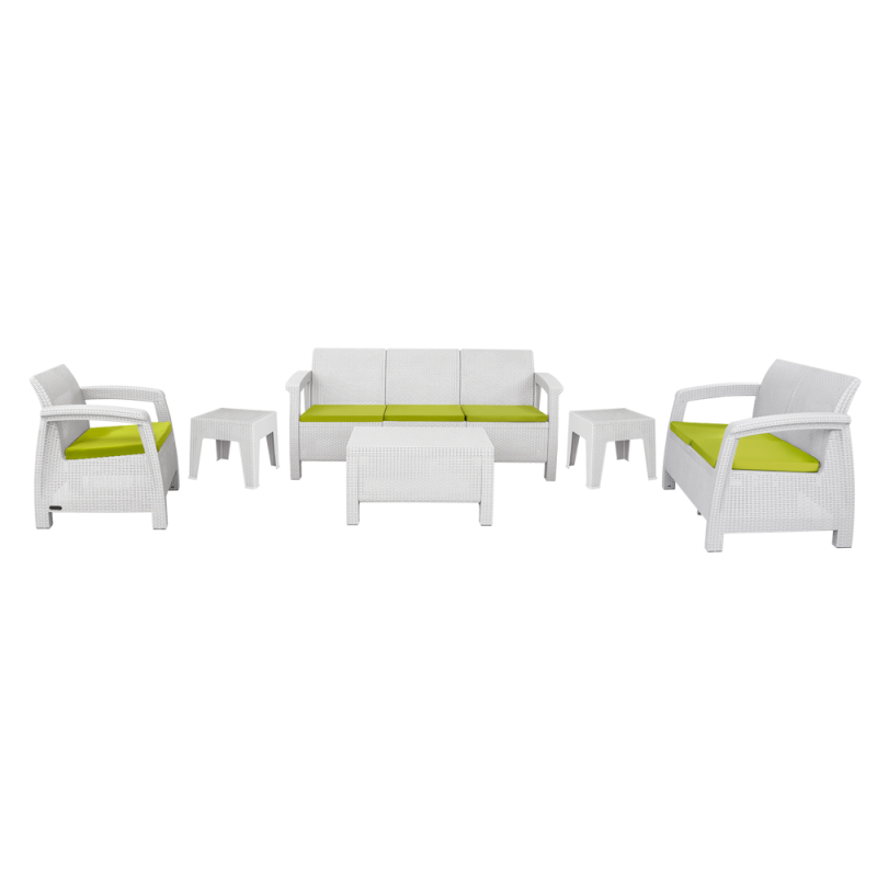 Salon De Jardin Carthage 6 Places -Blanc chez affariyet pas cher
