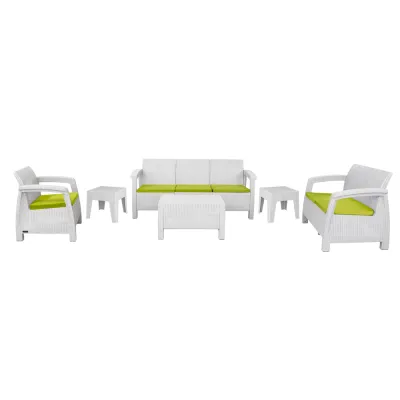 Salon De Jardin Carthage 6 Places -Blanc