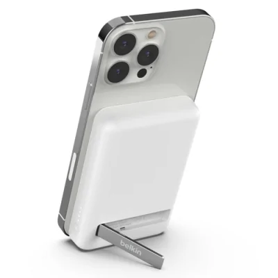POWER BANK BOOST CHARGE MAGSAFE 5000MAH + SUPPORT - BLANC