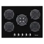 Plaque De Cuisson Focus 5 Feux Vitro Crystal 90 Cm -Inox