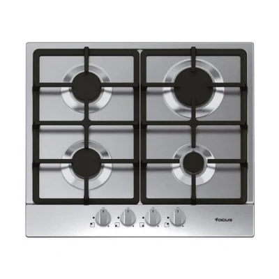 Plaque De Cuisson Focus 4 Feux 60 Cm Fonte Thermocouple  -Inox