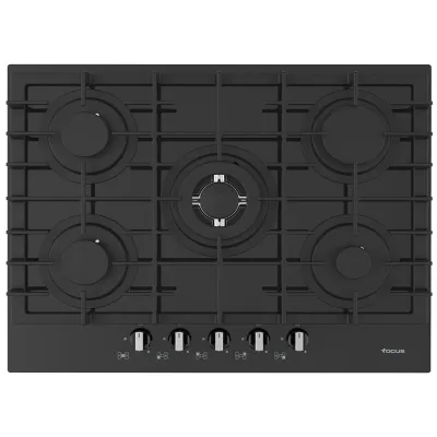 Plaque De Cuisson Focus 5 Feux 70Cm -Noir