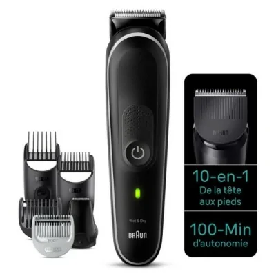 Tondeuse Multifonctions 10en1 Braun Rechargeable -Noir