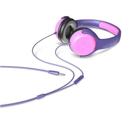 CASQUE FILAIRE PHILIPS KIDS TAKH101PK AVEC MICRO  - ROSE/VIOLET