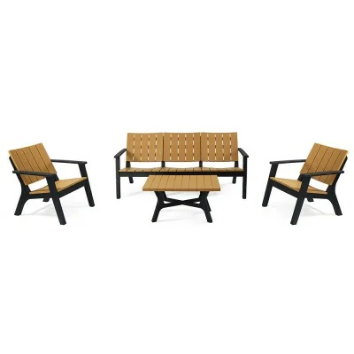 Salon Central Park 5Places Basic Bois Sotufab chez affariyet pas cher