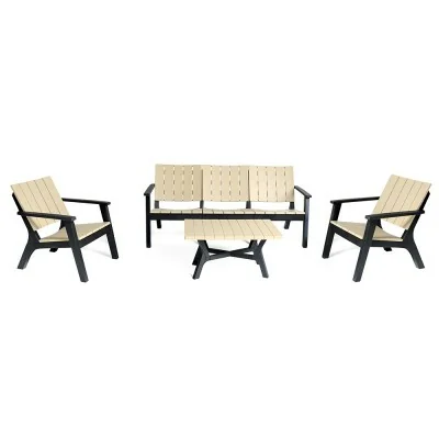 Salon Central Park 5Places Basic Bois Sotufab chez affariyet pas cher