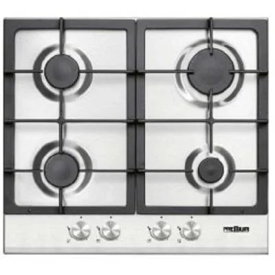 Plaque à Gaz Encastrable PREMIUM 4 Feux 60cm -Inox chez affariye pas cher