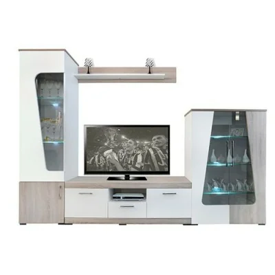 Meuble TV Living SOTUFAB Nevada - Blanc /Chêne Brut
