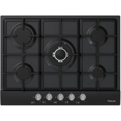 Plaque De Cuisson À Gaz Focus 5 Feux -Noir chez affariyet pas cher
