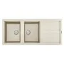 Évier De Cuisine Encastrable FOCUS Graniteck 2 Bacs + égouttoir 116cm -Champagne chez affariyet pas cher