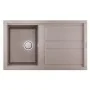 Évier De Cuisine Encastrable FOCUS Graniteck 1 Bac + égouttoir 86cm -Grège