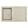 Évier De Cuisine Encastrable FOCUS Graniteck 1 Bac + égouttoir 86cm -Champagne
