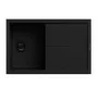Évier De Cuisine Encastrable FOCUS Graniteck 1 Bac + égouttoir Filo 100cm -Noir