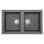 Évier De Cuisine Encastrable FOCUS Graniteck 2 Bacs -Noir