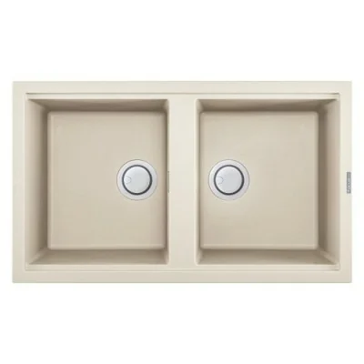 Évier De Cuisine Encastrable FOCUS Graniteck 2 Bacs -Champagne