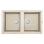Évier De Cuisine Encastrable FOCUS Graniteck 2 Bacs -Champagne
