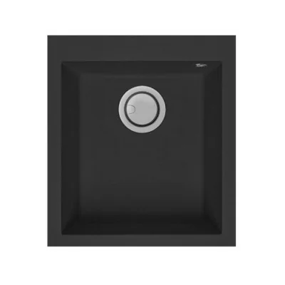Évier De Cuisine Encastrable FOCUS Graniteck 1 Bac 41 cm -Noir