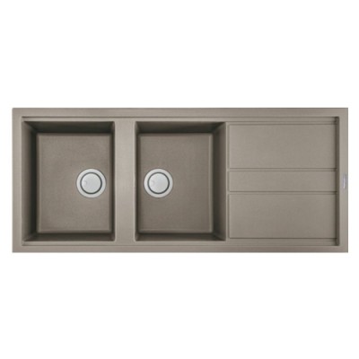 Évier Focus Graniteck 2 Bac 51Cm -Grège chez affariyet pas cher