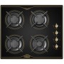Plaque A Gaz Premium Rust Verre 4 Feux 60 Cm Avec Sécurité -Noir chez affariyet pas cher