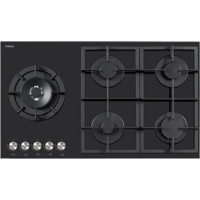 Plaque De Cuisson à Gaz Premium 5 Feux 90 cm -Noir chez affariyet pas cher