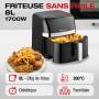 Friteuse digitale sans huile - Air fryer Techwood 8L -Noir