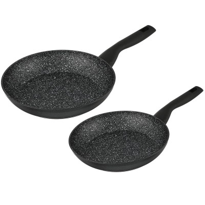 Set De 2 Poêles Korkmaz Nora Granite 24Cm + 28Cm -Noir chez affariyet pas cher