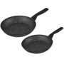 Set De 2 Poêles Korkmaz Nora Granite 24Cm + 28Cm -Noir chez affariyet pas cher