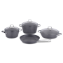Set 7 Pièces Granite KORKMAZ NEA -Gris