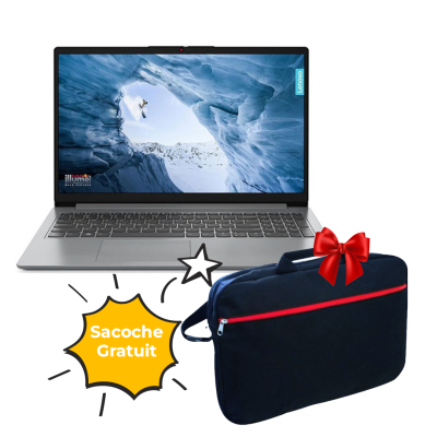 PC Portable LENOVO IdeaPad 1 15IJL7 Intel Celeron N4500 8Go 256Go SSD / Windows 11 Pro - Gris Avec Sacoche