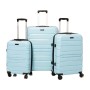 Set De 3 Valises Titou Avec Roues Fixes - Bleu Maya Matt