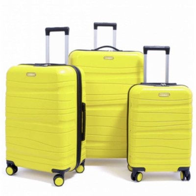Set De 3 Valises TITOU Incassable Polypropylene - Jaune Brillant