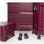 Set De 3 Valises Incassable Avec Roues Démontables - Rouge Bordeaux Brillant