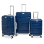 Set De 3 Valises TITOU Incassable Avec Roues Démontables Bleu & Blanc