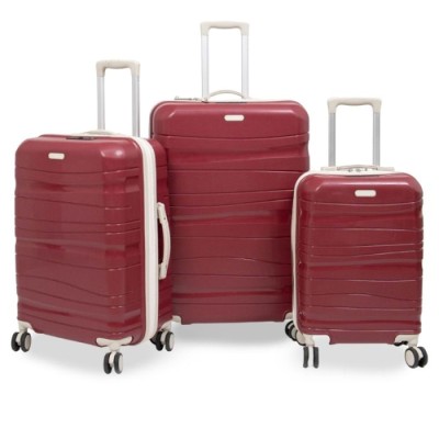 Set De 3 Valises TITOU Incassable Avec Roues Démontables -  Rouge & Beige