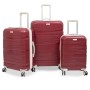 Set De 3 Valises TITOU Incassable Avec Roues Démontables -  Rouge & Beige