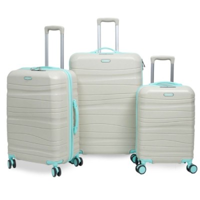 Set De 3 Valises TITOU Incassable Avec Roues Démontables - Blanc & Bleu