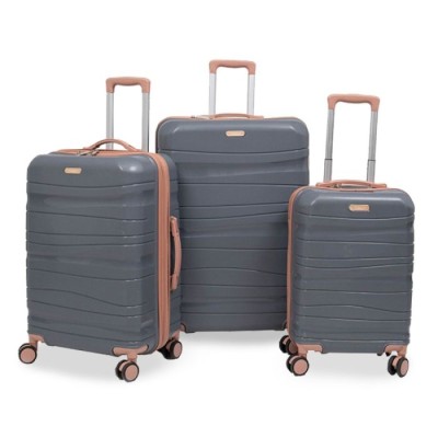 Set De 3 Valises TITOU Incassable Avec Roues Démontables - Gris & Rose
