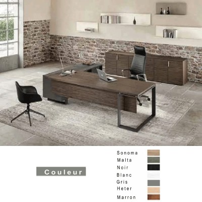 Bureau De Direction South + Retour + Élément + Caisson 220 X 180 X 75