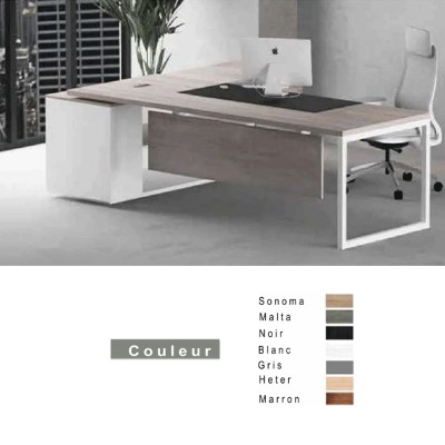 Bureau De Direction Moon + Retour + Caisson 200 X 90 X 75