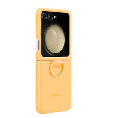 Coque en silicone avec anneau pour Galaxy Z Flip5 - Abricot