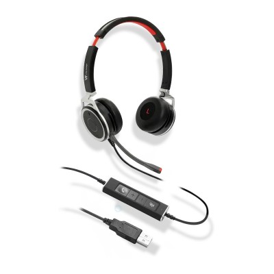 Micro Casque Filaire Double Oreillette VTX220 - Noir