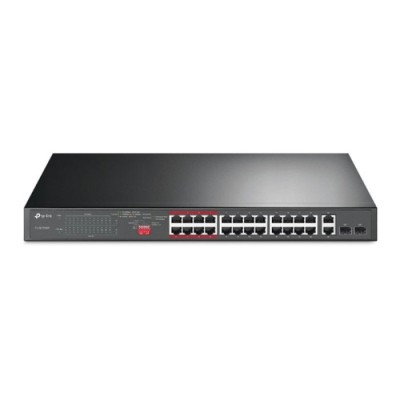 Switch TP-LINK 24 ports PoE+ 10/100 Mbps + 2 ports Gigabit + 2 Ports SFP
