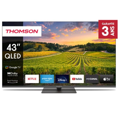 TV THOMSON 43" 43QG5C14 QLED UHD 4K Google Tv - Gris foncé