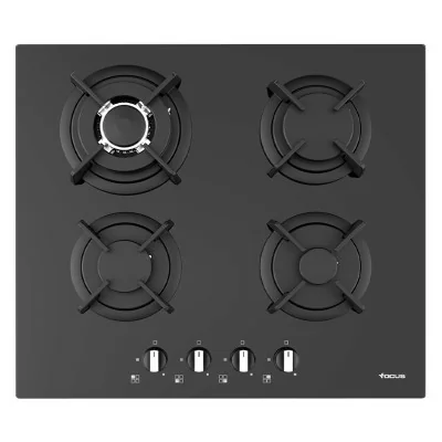 Plaque De Cuisson À Gaz Focus 4 Feux -Noir