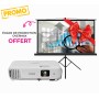 Vidéo projecteur EPSON EB-W53 WXGA 3LCD + Écran de Projection 60 Pouces avec Trépied OVERMAX GRATUIT